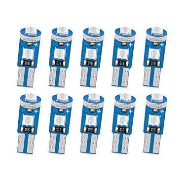 Imagem de Ruiandsion T5 Lâmpada LED para painel de painel de painel com base cunha azul lâmpada LED para interior de carro (embalagem com 10)
