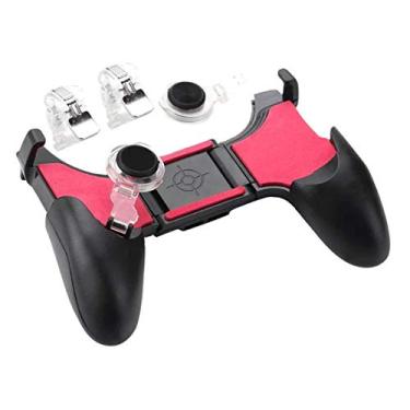 Imagem de Controle móvel 5 em 1 Gamepad Free Fire L1 R1 Gatilhos PU GB Mobile Game Pad Grip L1R1 Celular Joystick suporte para iOS e Android Kit de acessórios para jogos (preto/vermelho tipo 03)