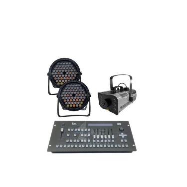 Imagem de Kit 2 Par Led Slim 60 Led 3W+Máq Fumaça 1200W+Mesa Pilot
