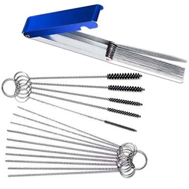 Imagem de Kit de limpeza de carburador - 13 fios de limpeza, 10 agulhas, 5 escovas de nylon para ponta de tocha, carburador, motosserra, soldador, pistolas de pulverização, bicos de jato, ferramentas de ar, ATV