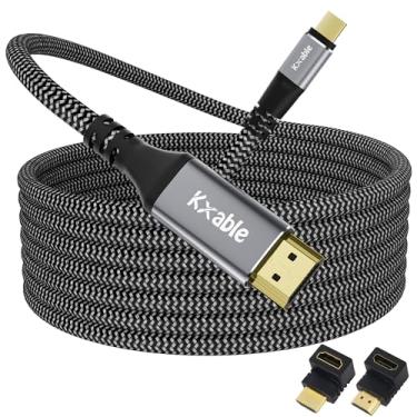 Imagem de Cabo USB C para HDMI 35 pés, cabo trançado tipo C 4K para HDMI, [compatível com Thunderbolt 3/4], para iPhone série 15, MacBook Pro/Air, iPad Pro, Galaxy S23, Note 20, Surface, Dell, HP, com 2