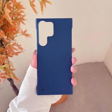 Imagem de Capa de telefone fina sem moldura para Samsung Galaxy S24 S23 S22 S21 S20 FE S10 Note 20 Ultra 10 Plus Capa traseira de plástico rígido fosco, azul escuro, para Galaxy Note 20