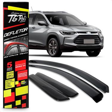 Imagem de Calha Chuva Defletor Inteiriça Slim Tracker 4 Portas 2020 2021 2022 2023 Fumê 100% Acrílico