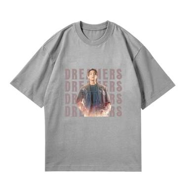 Imagem de Camiseta K-pop Solo Dynamite, camisetas soltas unissex com suporte de mercadoria estampadas camisetas de algodão, Cinza, P