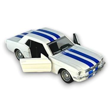 Imagem de Power Toys TECH - Miniatura Mustang 1964 Shelby : Carrinho de Ferro com Portas que Abrem e Pneus de Borracha 1:32 (Branco)
