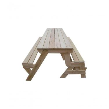 Imagem de Banco Que Vira Mesa 2m Eucalipto Para 8 Pessoas