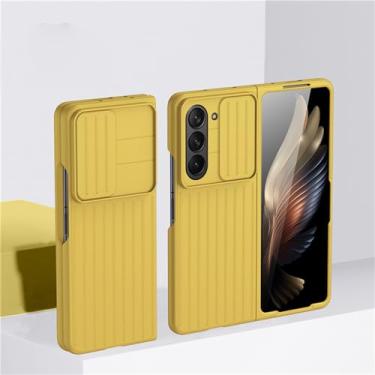 Imagem de Para Samsung Galaxy Z Fold 5 3 4 Zfold 3 4 Z Fold5 Slide Camera Protection Case Slim Matte PC à prova de choque rígido, amarelo, para Samsung Z Fold 3