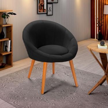 Imagem de Poltrona Decorativa Nara Mesa Jantar Maquiagem Escritório- Preto