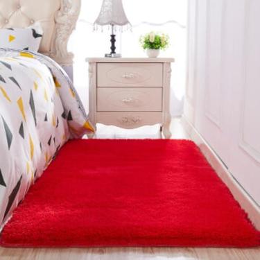 Imagem de Tapete de cabelo de seda lavado engrossado sala de estar mesa de café cobertor quarto tapete de cabeceira tapetes de yoga cor sólida tapete de pelúcia, 12,60x120cm