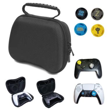 Imagem de Case Estojo Controle Nintendo Switch Pro PS4 PS5 Alça Mão Bolsa Rígida + 4 Grips Analógicos Zelda