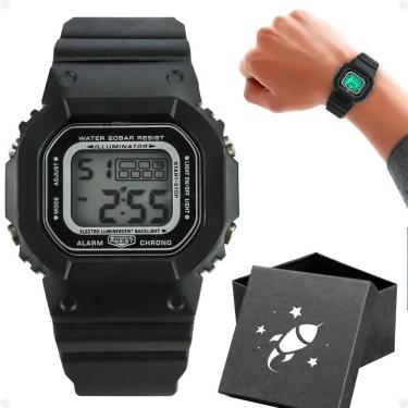 Imagem de Relógio Digital Infantil Menino Silicone Criança + Caixa Alarme Prova Dágua Cronômetro Esportivo