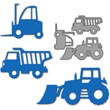 Imagem de Bulldozers cortados para fazer cartões, empilhadeiras, moldes de corte de metal, parabéns, corte, aniversário, estampagem, estêncil, modelo para decoração de scrap-booking, cartão de bênção de