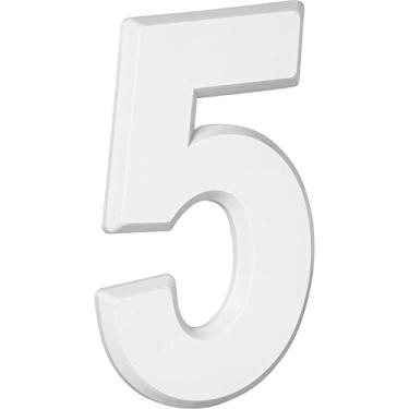 Imagem de MetalCromo Número Residencial 3D"5" Plástico ABS Branco