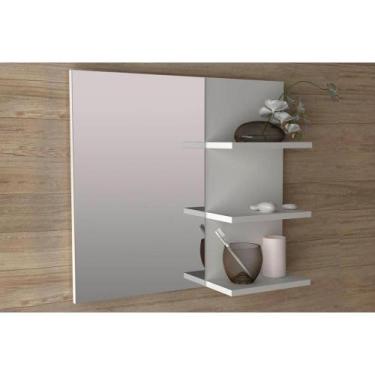 Imagem de Armário de Banheiro c/Espelho BN3608 3 Prateleiras 60cm cor Branco - T