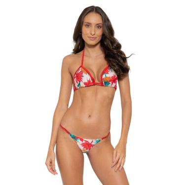 Imagem de Biquíni Feminino de Veludo Cortininha Com Bojo Calcinha Empina Bumbum e Tira Lateral