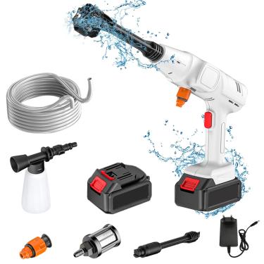 Imagem de Chusui Motor sem escova de cobre sem fio 5 em 1 lavadora de pressão sem fio de alta pressão pistola de água para carro gerador de espuma de água limpador de spray com bateria e carregador 24V 30000mAh