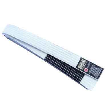 Imagem de Faixa Jiu Jitsu Padrão Shinai Ponta Preta, N5 - 3,10 m, Branco, Preto