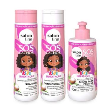 Imagem de Kit Shampoo + Condicionador + Creme Cachos Kids Salon Line