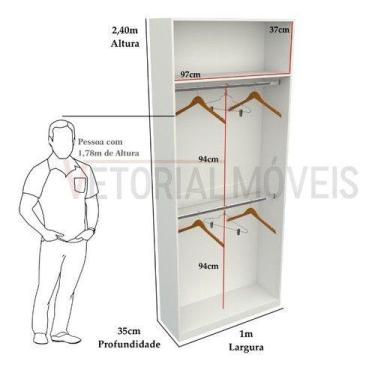 Imagem de Armário Arara Dupla M17 100% Mdf (closet Lojas Organizador) - VETORIAL