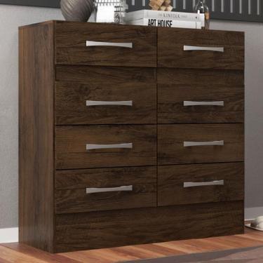 Imagem de Cômoda Central 8 Gavetas Cor Cacau - Direto Sim, Marrom