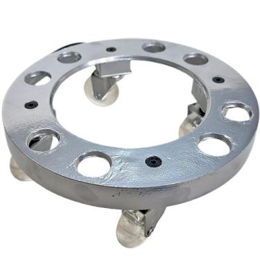 Imagem de Suporte de Alumínio Redondo com Roda Silicone para Vaso 25cm - Alpe & 