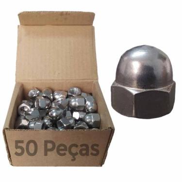Imagem de Jogo 50 Unidades Porca Calota Cega Aço Inox 05 Milímetros - TOURO
