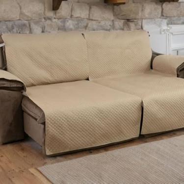 Imagem de Capa Impermeável Para Sofá Retrátil e Reclinável de 1,60 x 2,40 Metros 2 Lugares (Bege)