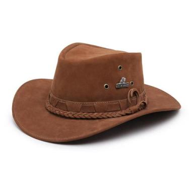 Imagem de Chapéu Masculino Country Americano Couro Legitimo Sertanejo Roça Boiad