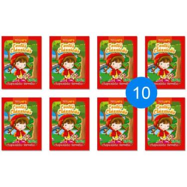 Imagem de Kit 10 Livrinhos Chapeuzinho Vermelho Lembrancinha de Festa Sacolinha 