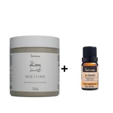 Imagem de Kit 1 Argila Verde 300 gramas + 1 Óleo Essencial Olíbano 5ml - Via Aro