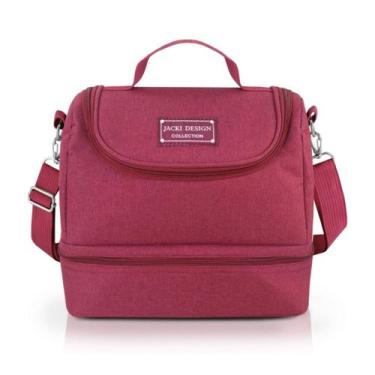 Imagem de Bolsa Térmica Marmita Lancheira Necessaire 2 Divisórias Compartimentos