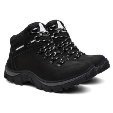 Imagem de Bota Adventure Trilha Rapel Couro Legítimo Impermeável, Preto, 41