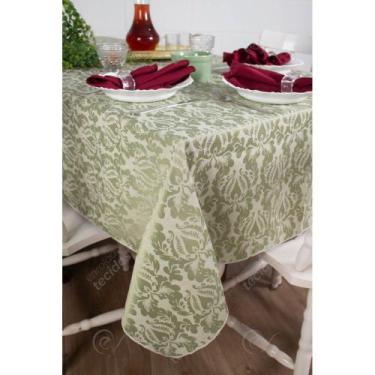 Imagem de Toalha de Mesa Quadrada em Tecido Jacquard Verde Pistache Adamascado T
