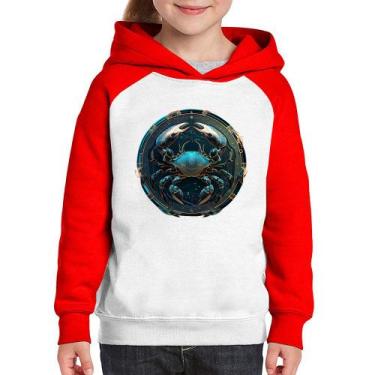 Imagem de Moletom Infantil Câncer Sígno - Foca na Moda, Branco, Vermelho, 10