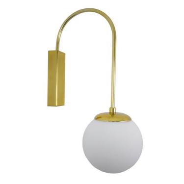 Imagem de Lustre Arandela Bola 12cm Globo Dourado Polido 276 - ILUMINAMUNDO