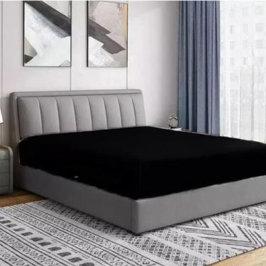 Imagem de Saia Para Cama Box Casal Malha 100% Algodão 30cm - Vivaldi, Preto, Pre