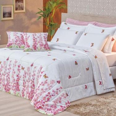 Imagem de Kit Edredom Casal Padrão  Craft 5 Peças  100% Algodão  200 Fios Borbol