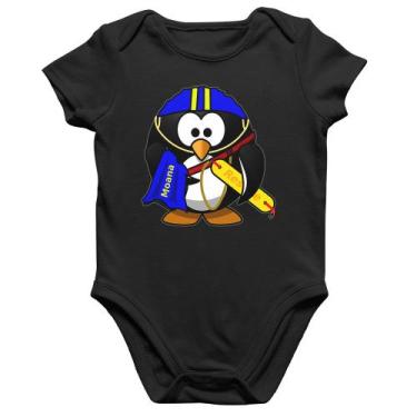 Imagem de Body Bebê Algodão Pinguim Salva Vidas - Foca na Moda, Preto, G