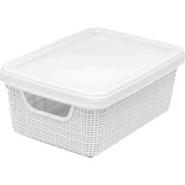 Imagem de Cesto Organizador Com Tampa Lavanderia Armário 1,8 Litros - Jaguar, Br