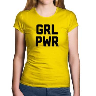 Imagem de Baby Look Algodão Grl Pwr - Girl Power - Foca na Moda, Amarelo, M