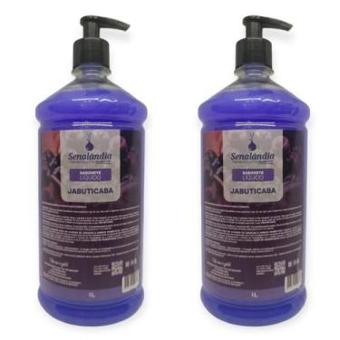 Imagem de 2 Sabonete Líquido Grande 1 Litro Jabuticaba Cheiroso Hidratante Antia