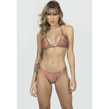 Imagem de Kit 10 Biquíni Vekyo Canelado Cortininha Moon Estampado, Mulher, G, So