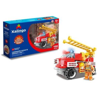 Imagem de Brinquedo para Montar Bombeiro Resgate - 108 Peças - Xalingo