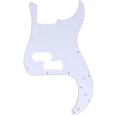Imagem de Musiclily Pro 13 Furos Escudo Baixo Pickguard para Fender Japan Precision Bass 4 Cordas,3 Camadas Branco