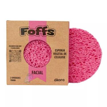 Imagem de Esponja Para Limpeza Facial Foffs Esponja Vegetal de 100% Celulose Ako