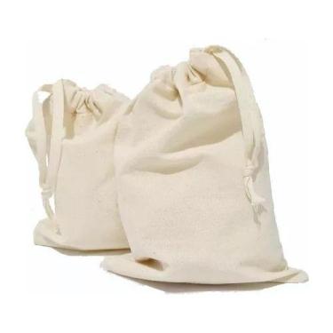 Imagem de 10 Un. Sacos De Algodão Cru Artesanato Saquinho N02 13x20 - presenlage