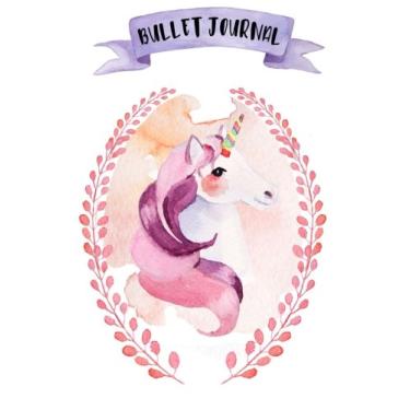 Imagem de Bullet Journal: A4 - Licorne - 160 pages - couverture souple "glossy" - Pointillés - Dot point, bullet journal, dot grid, planner, planning, organizer, journal, Licornes, Bujo