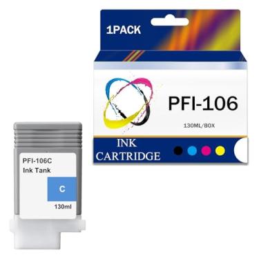 Imagem de Cartucho de tinta remanufaturado 12 cores PFI-106 130 ml para cartucho de tinta PFI-106 para impressoras Canon iPF-6400 iPF-6400S iPF-6410 iPF-6450 iPF-6460 iPF-6410s, pacote com 1