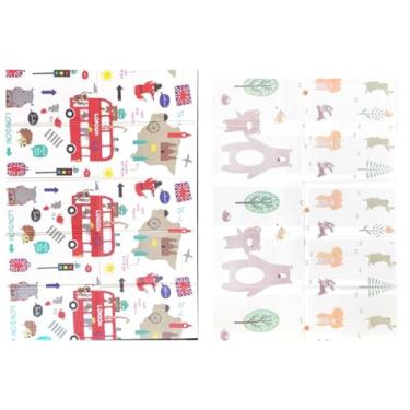 Imagem de Tapete Infantil Pista Urso Girafa Elefante Circo Bambi Tatame Infantil para Bebê Emborrachado Dobrável Macio Dupla Face Educativo de Atividades para Bebê Portátil (1.5x2m PREMIUM PRATITO (Londres)