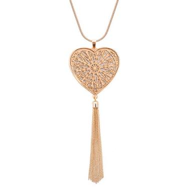 Imagem de MOLOCH Colares longos para mulheres, pingente de círculo, círculo, borla, franja, conjunto de colar com pingente, Metal